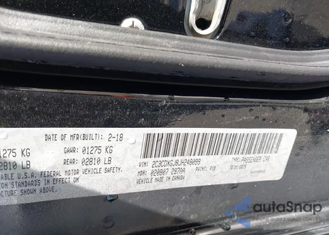 2018 Dodge Charger R/T Scat Pack Rwd z USA, uszkodzony, nr VIN 2C3CDXGJ8JH248099